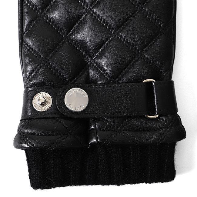 デンツ　レザー手袋 ブラック キルティングデザイン DENTS デンツ ウールライニング キルティング レザーグローブ 手袋 5