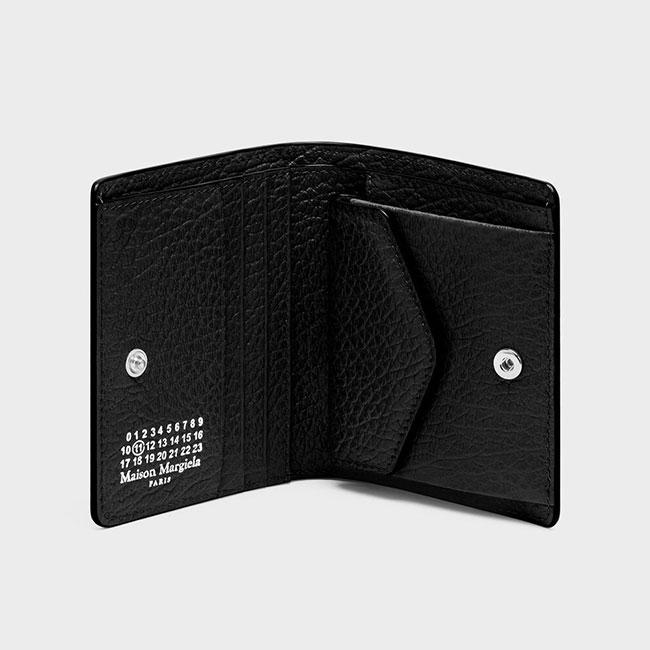 Maison Margiela メゾンマルジェラ エンボス グレイニーレザー 二つ折り ウォレット S56UI0140 P4455 T8013 黒 財布 ギフト プレゼントの画像
