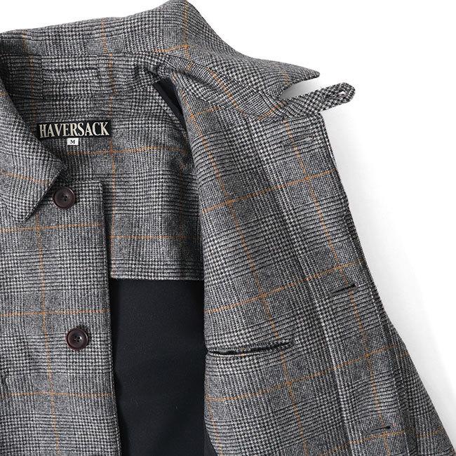 HAVERSACK ハバーサック グレンチェック ウール ステンカラー