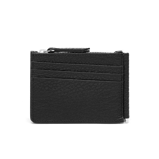 Maison Margiela メゾンマルジェラ グレインレザー マネークリップ付き 二つ折り 財布 SA1UI0022 P4455 黒 ブラック ウォレットの画像