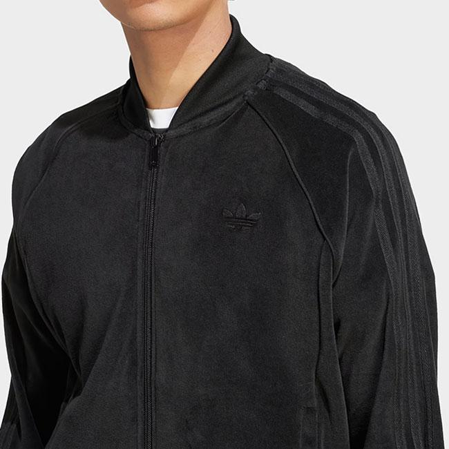 美品 アディダス ベロア スーパースター トラックジャケット ブラック L adidas Originals アディダス ベロア スーパースター SST アディ