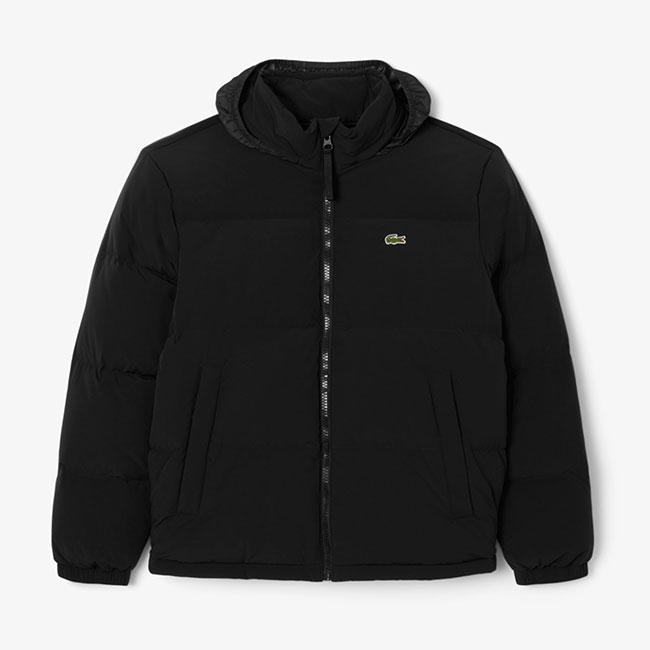 Lacoste ブラック ダウンジャケット フード付き LACOSTE（ラコステ） ダウンジャケット ダウン RDS認証ダウン 耐水透湿