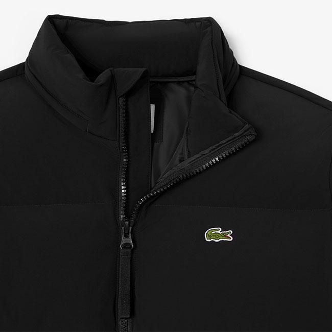 LACOSTE ラコステ 撥水 スタンドカラー ダウンジャケット BH9052 黒 ブラック フード内蔵 メンズの画像