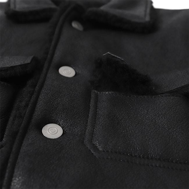 【MM6】Margiela マルジェラ ムートン ライダースジャケット 黒 L Maison Margiela メゾンマルジェラ ムートンジャケット
