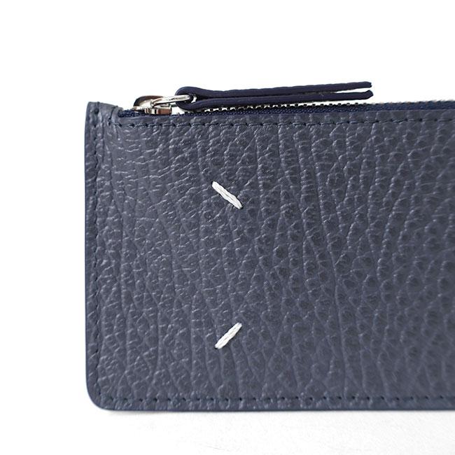 Maison Margiela メゾンマルジェラ グレインレザー カード&コインケース ミニウォレット S56UI0143 P4455 紺 ネイビー 財布 ギフト プレゼントの画像
