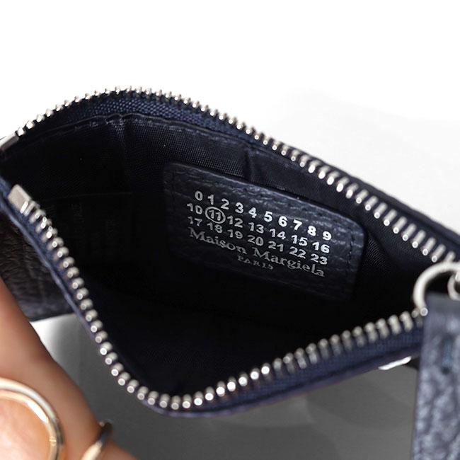 Maison Margiela メゾンマルジェラ グレインレザー カード&コインケース ミニウォレット S56UI0143 P4455 紺 ネイビー 財布 ギフト プレゼントの画像