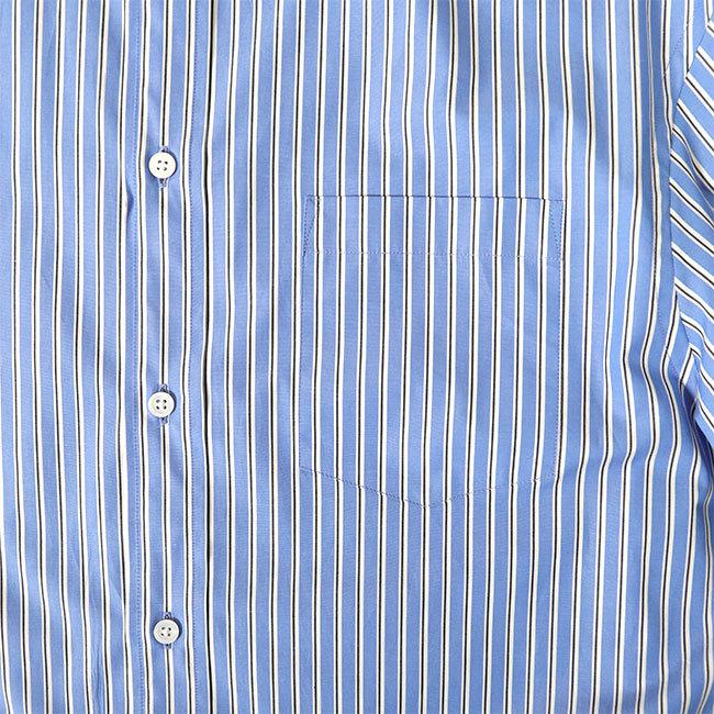 TIME SALE] Scye サイ コットンポプリン バンドカラー ストライプ