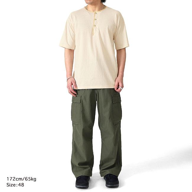 Nigel Cabourn ヘンリーネック　50's カーキ　ミリタリー　ロンT Nigel Cabourn ナイジェルケーボン 50s HENLEY NECK SHIRT ヘンリー