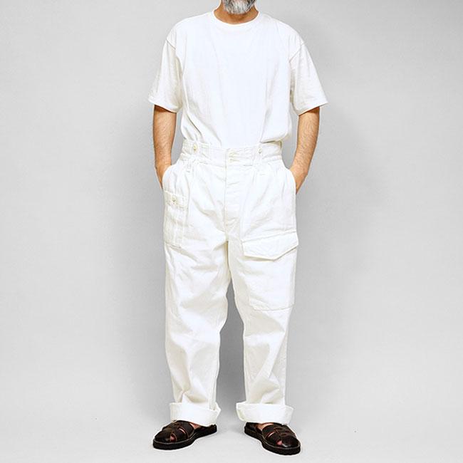 ナイジェルケーボン　ヘリンボーン　ベイカーパンツw34 ホワイト　生成 中古・古着通販】NIGEL CABOURN (ナイジェルケーボン) ヘビー