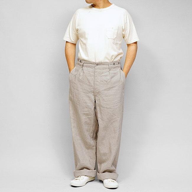 Nigel Cabourn ナイジェルケーボン 30s フレンチワークパンツ リネン 80520050001 麻 メンズの画像