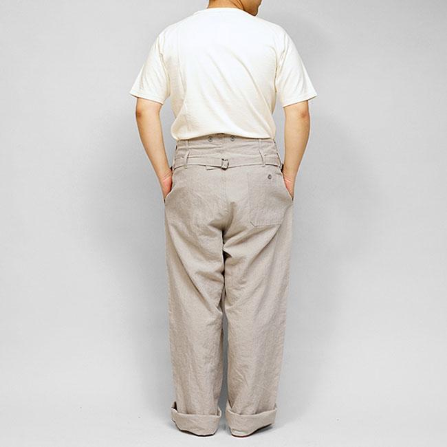 Nigel Cabourn ナイジェルケーボン 30s フレンチワークパンツ リネン 80520050001 麻 メンズの画像