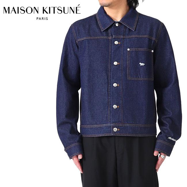 Maison Kitsune メゾンキツネ ロゴ刺繍 デニムジャケット Maison Kitsune メゾンキツネ ロゴ刺繍 デニムジャケット