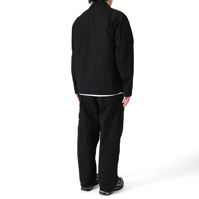 STONE ISLAND ストーンアイランド ガーメントダイ リップストップ ジップアップ オーバーシャツ 1200005 黒 シャツジャケット メンズの画像
