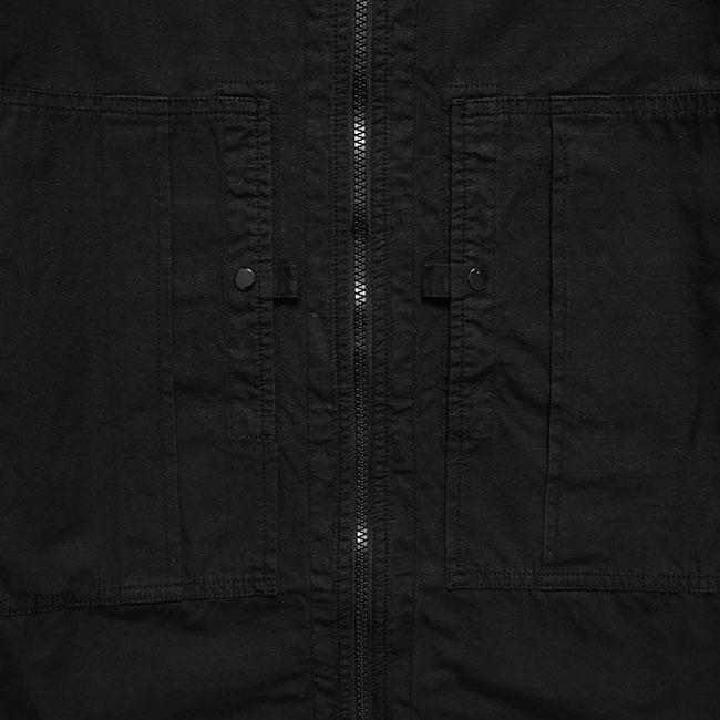 STONE ISLAND ストーンアイランド ガーメントダイ リップストップ ジップアップ オーバーシャツ 1200005 黒 シャツジャケット メンズの画像