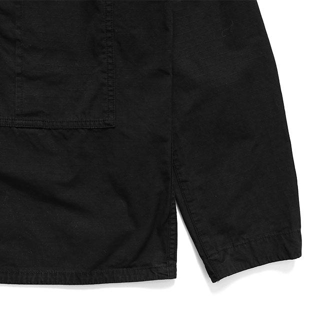 STONE ISLAND ストーンアイランド ガーメントダイ リップストップ ジップアップ オーバーシャツ 1200005 黒 シャツジャケット メンズの画像
