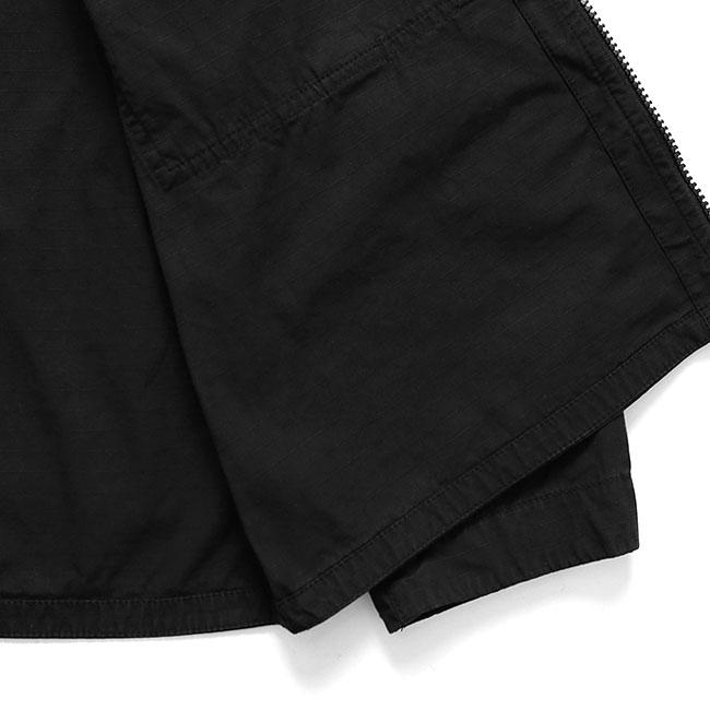 STONE ISLAND ストーンアイランド ガーメントダイ リップストップ ジップアップ オーバーシャツ 1200005 黒 シャツジャケット メンズの画像