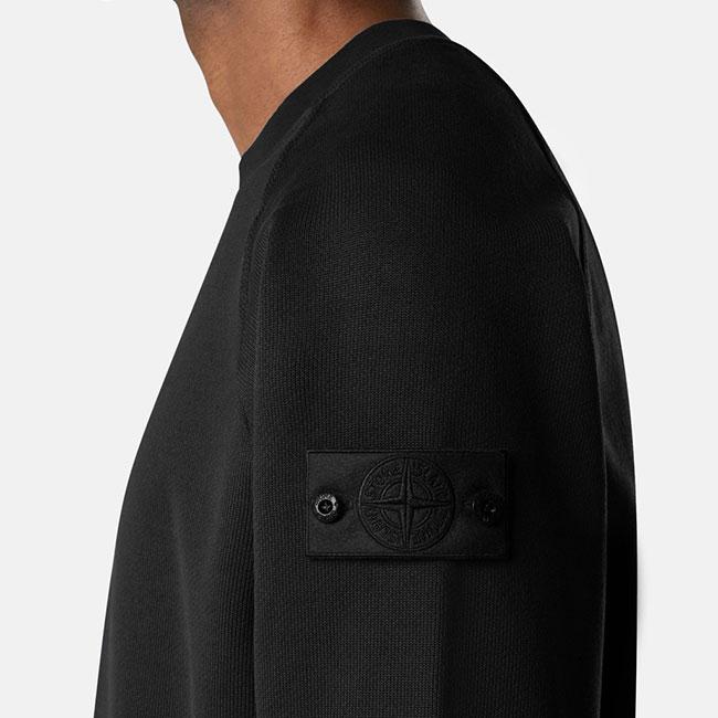 STONE ISLAND GHOST ストーンアイランド ゴースト クルーネック スウェット 6100028 黒 トレーナー メンズの画像