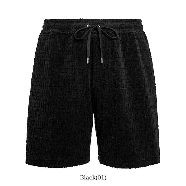 TATRAS パイル地 ショートパンツ ブラック TATRAS タトラス NAVA ナヴァ ジャカード パイル生地 ショーツ