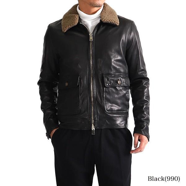 Delan デラン CARL カール A2 ボア付き レザージャケット Delan デラン CARL カール A2 ボア付き レザージャケット