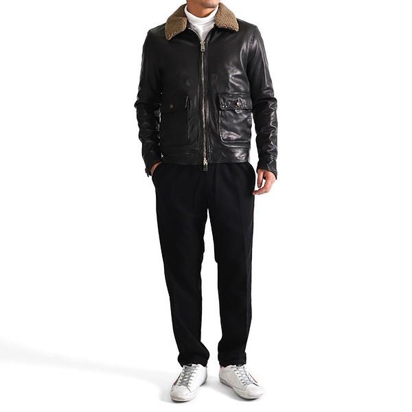Delan デラン CARL カール A2 ボア付き レザージャケット Delan デラン CARL カール A2 ボア付き レザージャケット