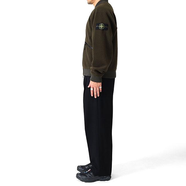 STONE ISLAND ストーンアイランド ボアフリース ウール ボンバージャケット 4100111 MA-1 オリーブ メンズの画像