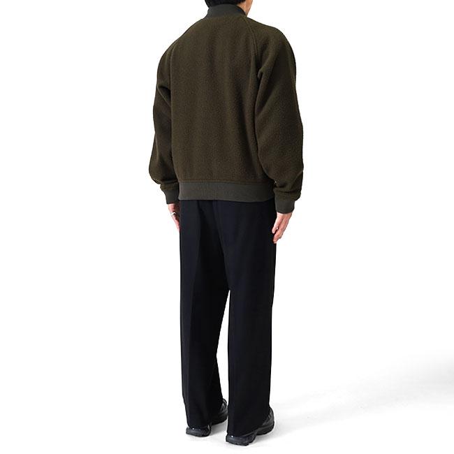STONE ISLAND ストーンアイランド ボアフリース ウール ボンバージャケット 4100111 MA-1 オリーブ メンズの画像