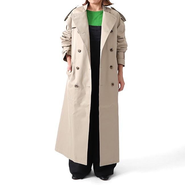 Scye サイ コットンシルク オーバーサイズ ノーカラー トレンチコート