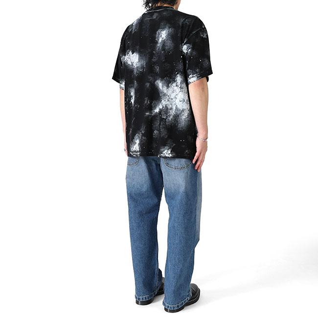 MM6 エムエムシックス メゾンマルジェラ ホワイトペイント ロゴTシャツ SH2GC0039 M20048 黒 ブラック 半袖Tシャツ メンズの画像