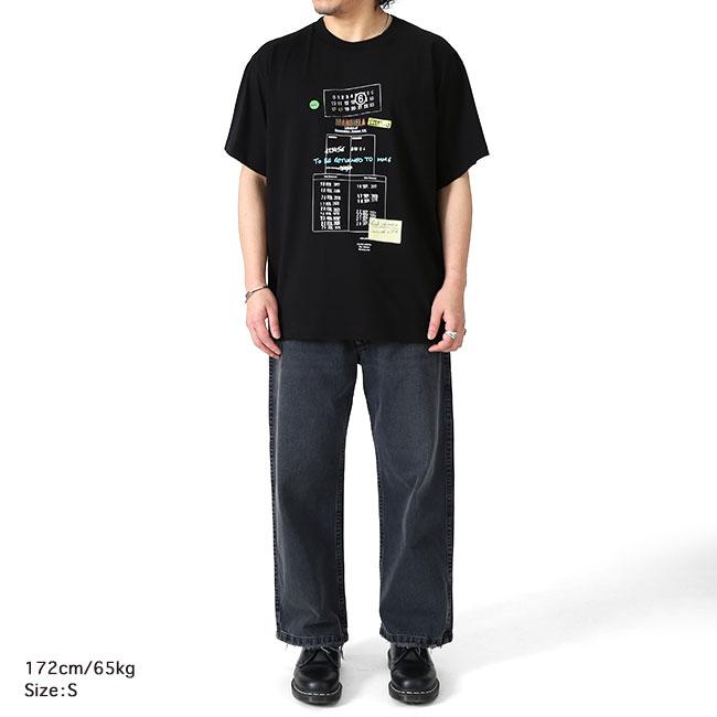 MM6 エムエムシックス メゾンマルジェラ ライブラリー スタンプTシャツ SH0GC0070 M20170 黒 ブラック 半袖Tシャツ メンズの画像