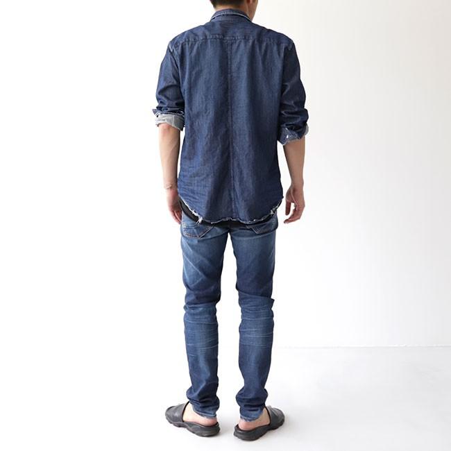フランク&アイリーン 長袖 デニムシャツ LUKE インディゴ ダメージ加工 Frank&Eileen フランク&アイリーン LUKE ITALIAN INDIGO ルーク