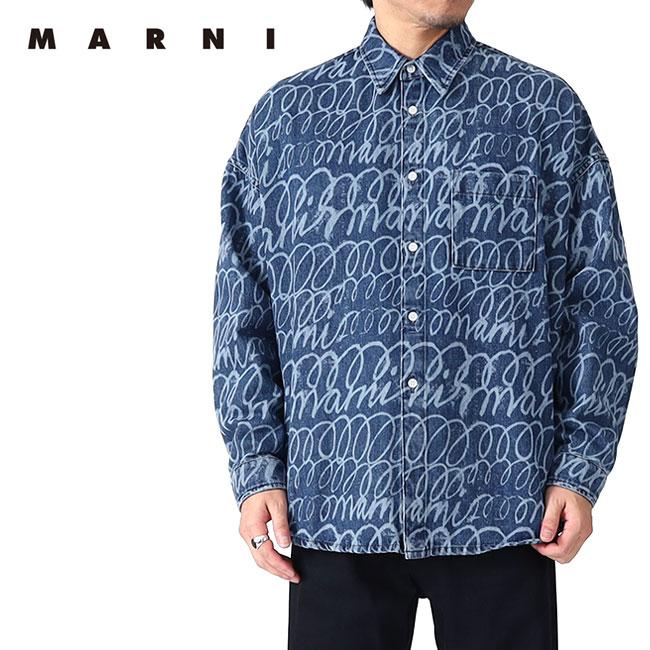 MARNI マルニ Marni Scribble 総柄 ブリーチ デニムシャツ MARNI マルニ Marni Scribble 総柄 ブリーチ デニムシャツ
