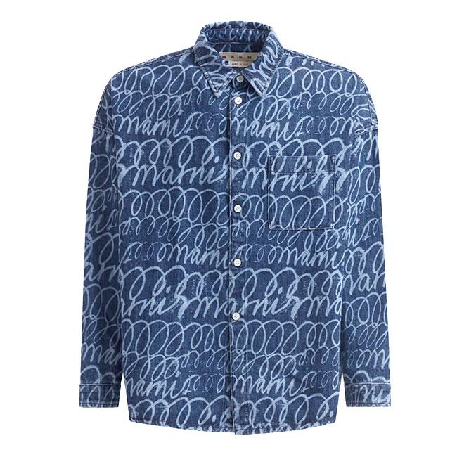 MARNI マルニ Marni Scribble 総柄 ブリーチ デニムシャツ MARNI マルニ Marni Scribble 総柄 ブリーチ デニムシャツ