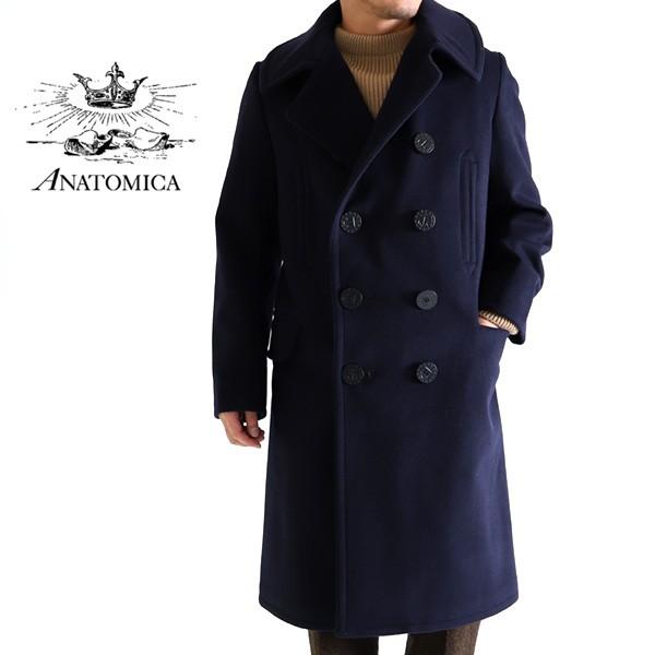 アナトミカ Anatomica ロングpコート ピーコート 530 522 05 海軍 メルトンウール ネイビー メンズ Pymr Go Th