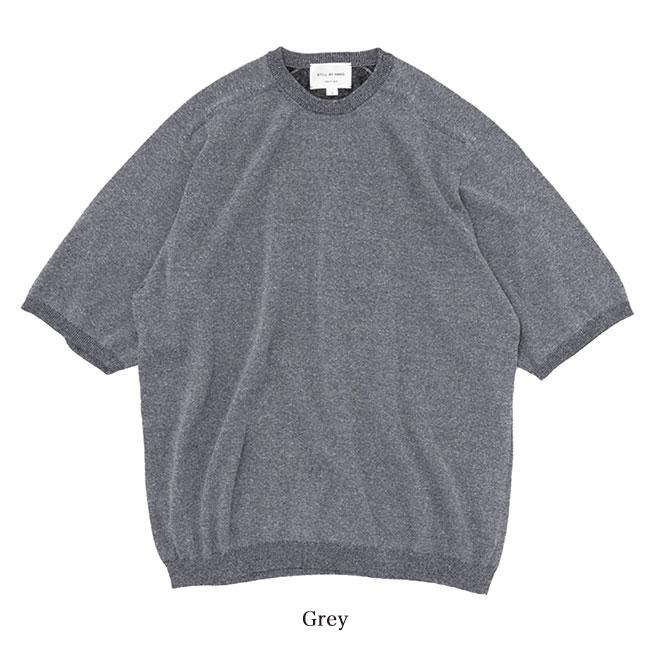 Still By Hand スティルバイハンド 12G リネン混 ニットTシャツ KN02241 半袖Tシャツ メンズ｜golden-state｜03