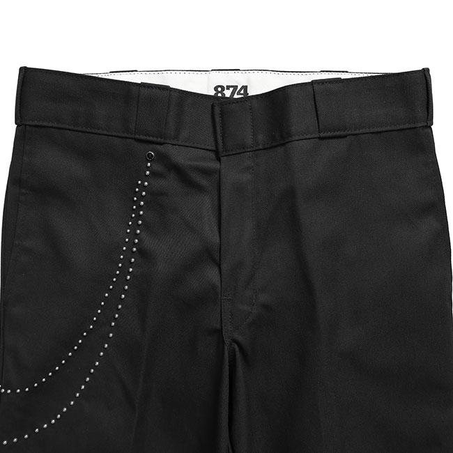 HTC × Dickies エイチティーシー ディッキーズ DOUBLE CHAIN 874 フラワースタッズ ターコイズ ワークパンツ ブラック コラボ メンズの画像