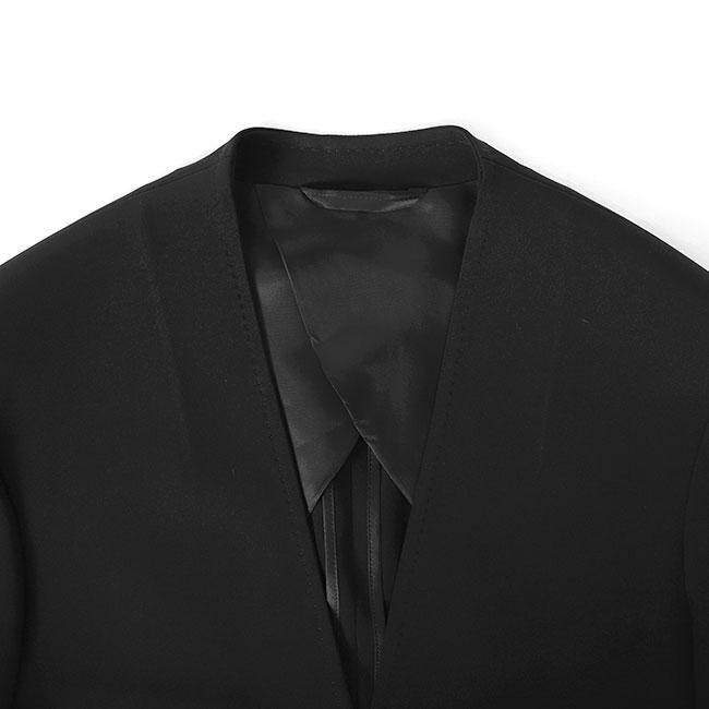 RAINMAKER 黒 ノーカラーシングルボタンジャケット RAINMAKER NO COLLAR JACKET BLACK