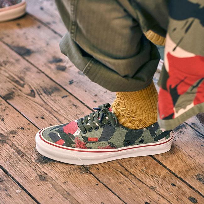 [SALE] Nigel Cabourn × VANS VAULT ナイジェルケーボン バンズボルト OG AutheNtiC lX カモ オーセンティック スニーカー 99RB 迷彩 メンズ レディース｜golden-state｜08