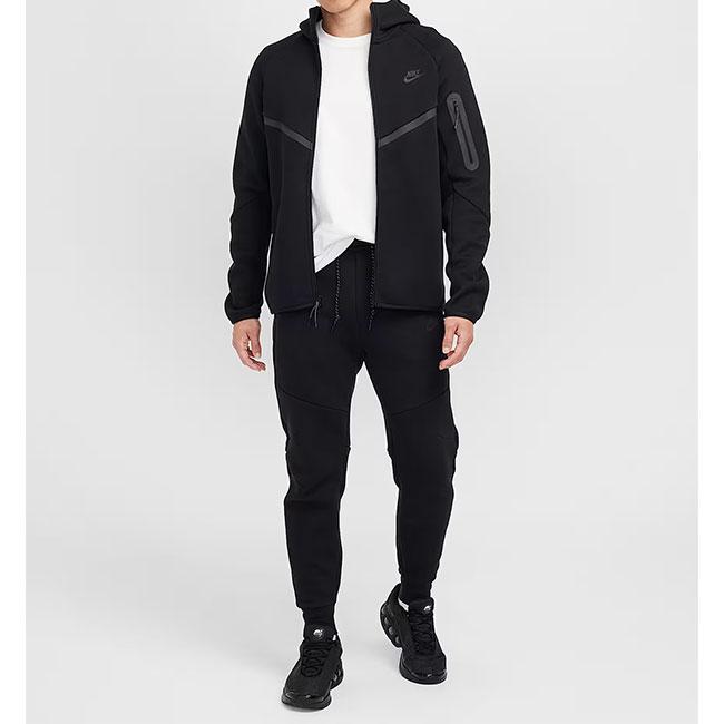NIKE ナイキ テックフリース 黒光る NIKE ナイキ テックフリース スウェットパーカー HV0950-010 黒
