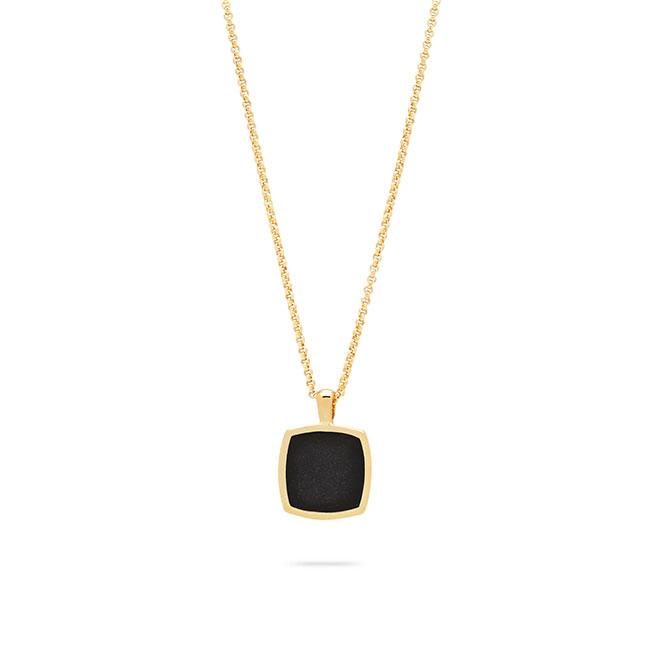 tomwood トムウッド　オニキス、ゴールドネックレス TOMWOOD トムウッド 9K Cushion Pendant Onyx Gold 100363