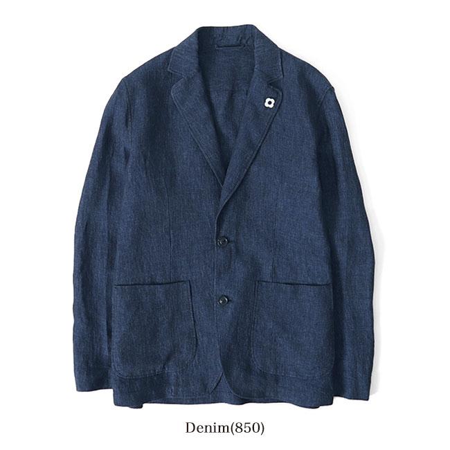 LARDINI ラルディーニ リネン 2B テーラード シャツジャケット LARDINI ラルディーニ リネン 2B テーラード シャツジャケット