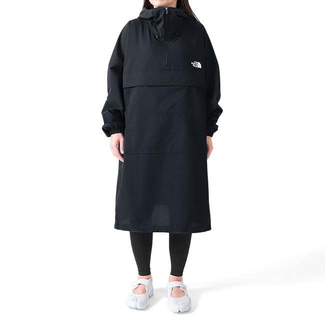 ノースフェイス スポンジッシュロンT レディース 黒 ハーフジップ アノラック THE NORTH FACE ノースフェイス ハーフジップ ロングアノラック