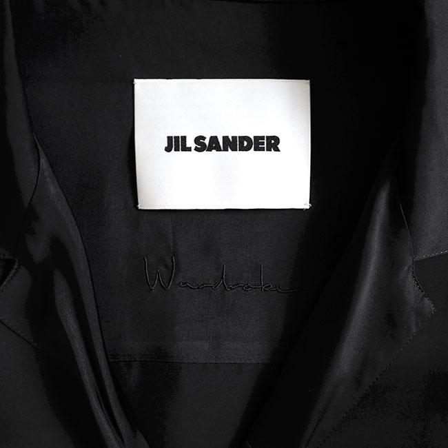JIL SANDER WARDROBE ジルサンダー ワードローブ ボックスプリーツ オープンカラーシャツ J23DL0107 J65022 開襟シャツ 黒 ブラック メンズの画像