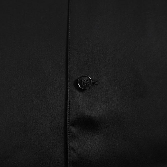 JIL SANDER WARDROBE ジルサンダー ワードローブ ボックスプリーツ オープンカラーシャツ J23DL0107 J65022 開襟シャツ 黒 ブラック メンズの画像