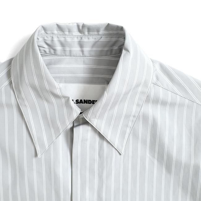 JIL SANDER ジルサンダー コットンポプリン ストライプシャツ J22DL0278 J45293 半袖シャツ メンズの画像