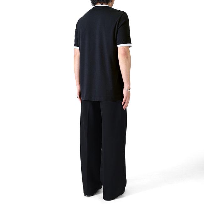 MARNI マルニ ロゴ トリムTシャツ HUMU0198MP USCY91 ネイビー 半袖Tシャツ リンガーTシャツ メンズ レディースの画像