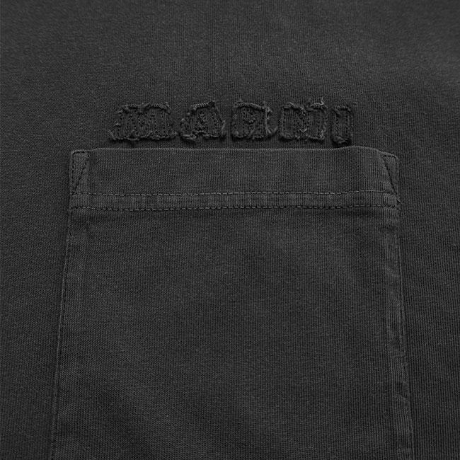 MARNI マルニ Marniパッチ ガーメントダイ 胸ポケット Tシャツ HUMU0358GX USCY94 黒 ブラック 半袖Tシャツ メンズの画像