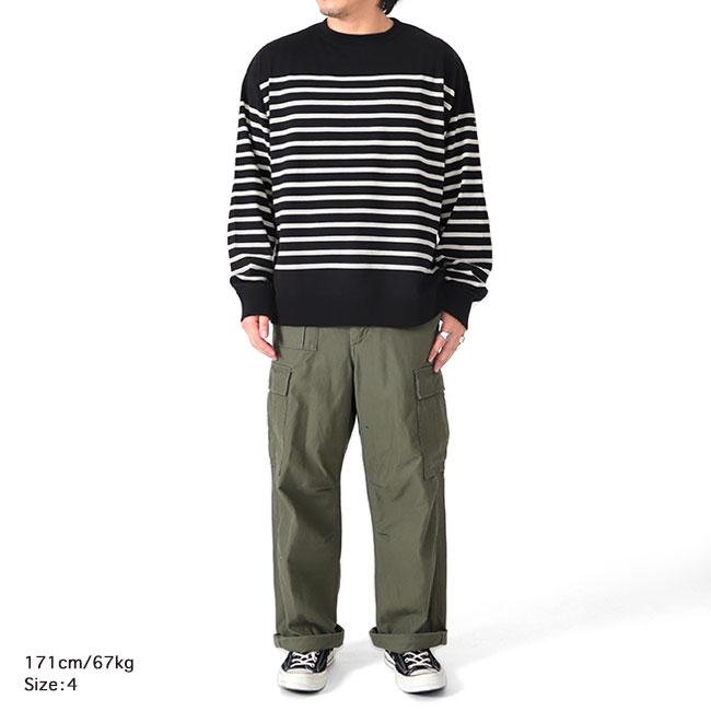 ORCIVAL パネルボーダーカットソーBLACK/OFF WHITEサイズ4 TIME SALE] ORCIVAL オーシバル パネルボーダー ボートネック