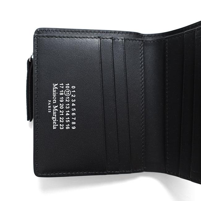 Maison Margiela マルジェラ　財布　ブラック　レザー Maison Margiela メゾンマルジェラ グレイニーレザー フリップフラップ