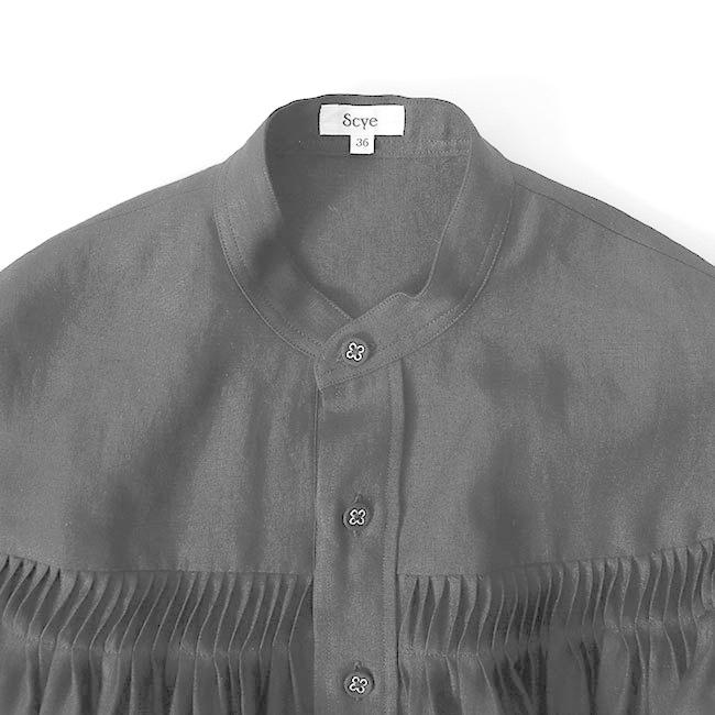 Scye サイ リネン ピンタックブラウス 1222-31016 ギャザーシャツ