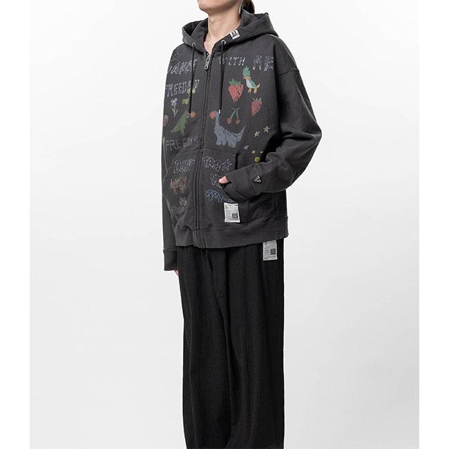 Maison MIHARA YASUHIRO メゾンミハラヤスヒロ キッズ ドゥードゥル プリント ジップアップ フーディー J16PK771 スウェットパーカー メンズ